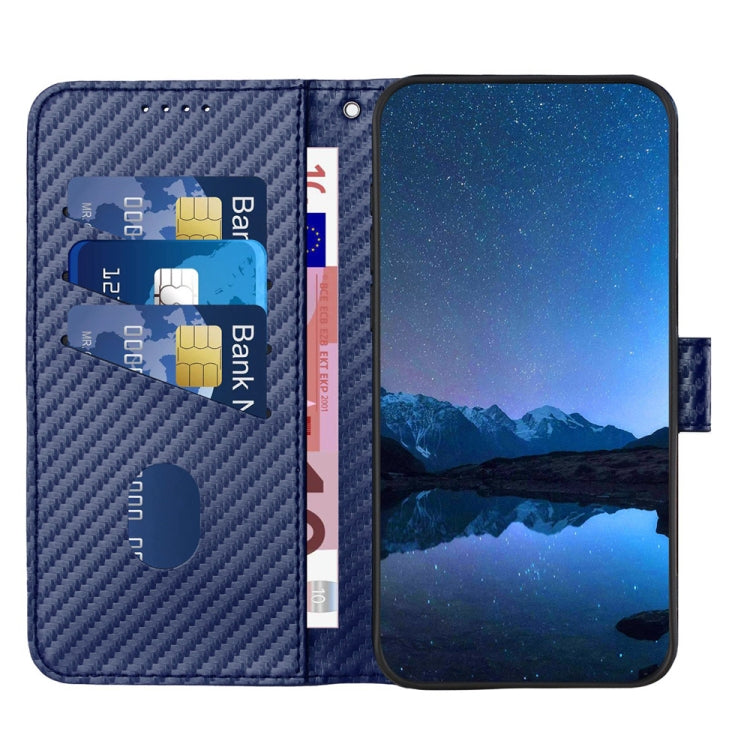 For Motorola Moto G Play 4G 2024 YX0070 Carbon Fiber Buckle Leather Phone Case with Lanyard(Royal Blue) - Motorola Cases by PMC Jewellery | Online Shopping South Africa | PMC Jewellery | Buy Now Pay Later Mobicred