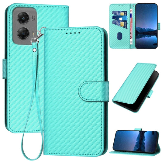 For Motorola Moto G Stylus 5G 2024 YX0070 Carbon Fiber Buckle Leather Phone Case with Lanyard(Light Blue) - Motorola Cases by PMC Jewellery | Online Shopping South Africa | PMC Jewellery | Buy Now Pay Later Mobicred