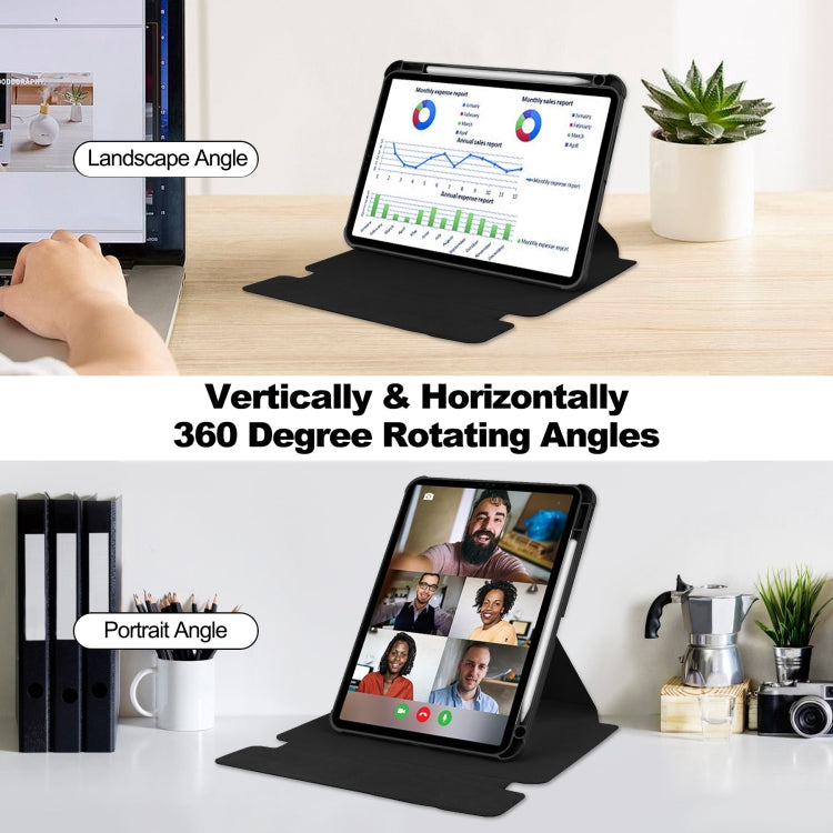 For iPad Pro 13 2024 Transparent Rotation Smart Leather Tablet Case(Black) - iPad Pro 13 2024 Cases by PMC TechLife | Online Shopping South Africa | PMC TechLife | Buy Now Pay Later Mobicred