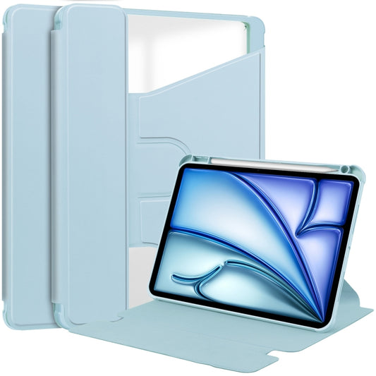 For iPad Air 11 2024 Transparent Rotation Smart Leather Tablet Case(Sky Blue) - iPad Air 11 2024 Cases by PMC Jewellery | Online Shopping South Africa | PMC Jewellery | Buy Now Pay Later Mobicred