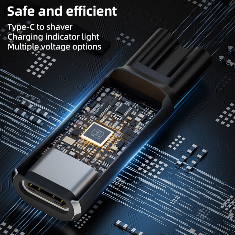 Shaver / Clipper Charging Adapter for Philips, Interface:Type-C to 15V Oval(Black) - Accessories by PMC TechLife | Online Shopping South Africa | PMC TechLife | Buy Now Pay Later Mobicred