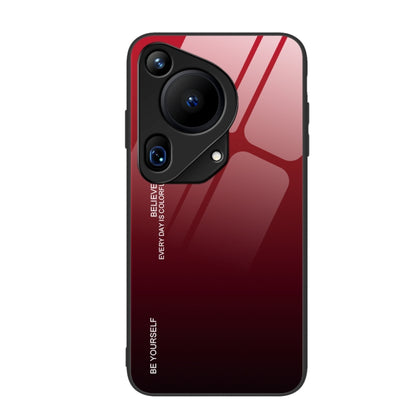 For Huawei Pura 70 Ultra Gradient Color Glass Phone Case(Red Black) - Huawei Cases by PMC Jewellery | Online Shopping South Africa | PMC Jewellery | Buy Now Pay Later Mobicred