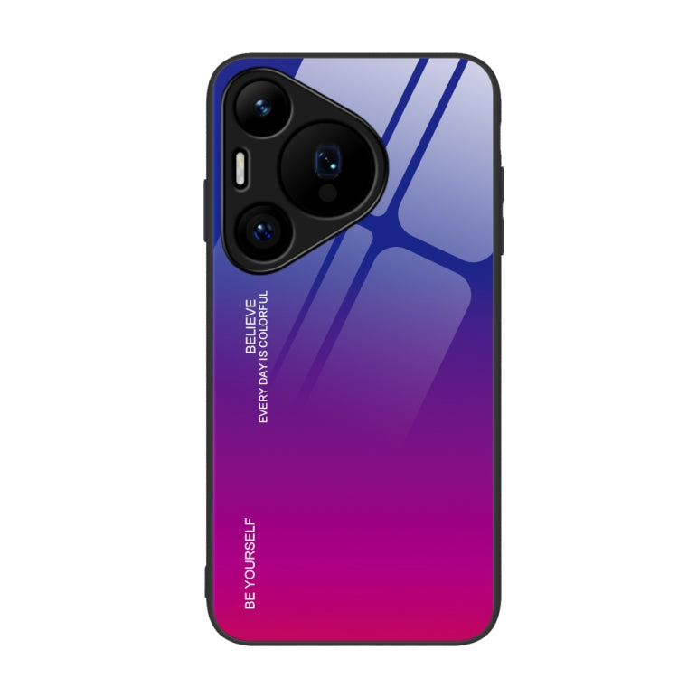 For Huawei Pura 70 Gradient Color Glass Phone Case(Purple Red) - Huawei Cases by PMC Jewellery | Online Shopping South Africa | PMC Jewellery | Buy Now Pay Later Mobicred