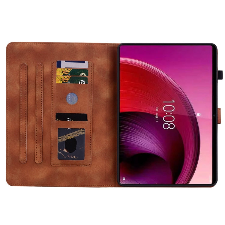For Lenovo Tab M11/Xiaoxin Pad 11 2024 Lily Embossed Leather Tablet Case(Brown) - Lenovo by PMC Jewellery | Online Shopping South Africa | PMC Jewellery | Buy Now Pay Later Mobicred