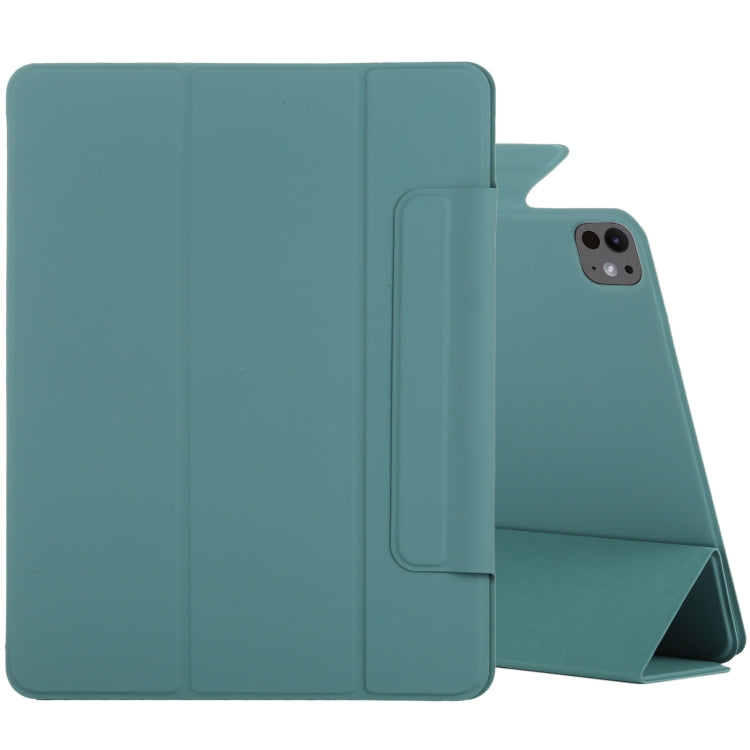 For iPad Pro 13 2024 Double-sided Clip Fixed Buckle Magnetic PU Leather Smart Tablet Case(Green) - iPad Pro 13 2024 Cases by PMC Jewellery | Online Shopping South Africa | PMC Jewellery | Buy Now Pay Later Mobicred