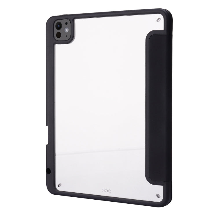 For iPad Pro 13 2024 Deformation Transparent Acrylic Leather Tablet Case(Black) - iPad Pro 13 2024 Cases by PMC TechLife | Online Shopping South Africa | PMC TechLife | Buy Now Pay Later Mobicred