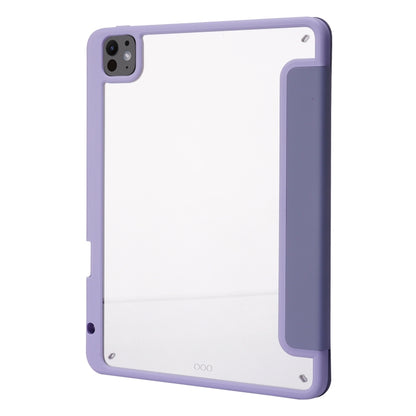 For iPad Pro 13 2024 Deformation Transparent Acrylic Leather Tablet Case(Lavender Grey) - iPad Pro 13 2024 Cases by PMC Jewellery | Online Shopping South Africa | PMC Jewellery | Buy Now Pay Later Mobicred