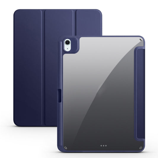 For iPad Air 11 2024 / 2025 Acrylic 3-folding Smart Leather Tablet Case(Dark Blue) - iPad Air 11 2025 / 2024 Cases by PMC Jewellery | Online Shopping South Africa | PMC Jewellery | Buy Now Pay Later Mobicred