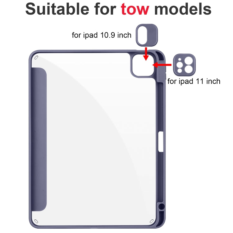 For iPad Pro 13 2024 Acrylic 3-folding Smart Leather Tablet Case(Purple) - iPad Pro 13 2024 Cases by PMC TechLife | Online Shopping South Africa | PMC TechLife | Buy Now Pay Later Mobicred