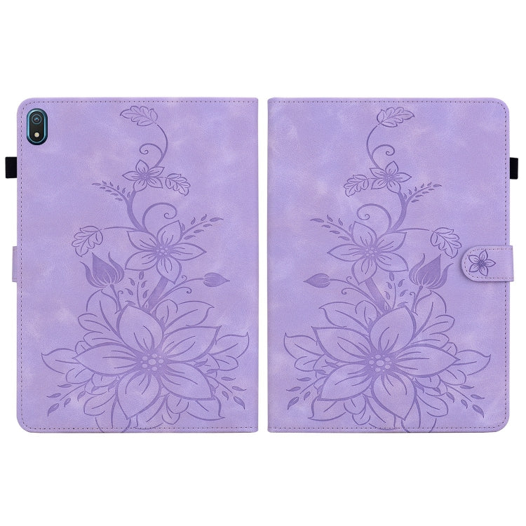 For Nokia T20 10.4 2021 Lily Embossed Leather Tablet Case(Purple) - Nokia by PMC TechLife | Online Shopping South Africa | PMC TechLife | Buy Now Pay Later Mobicred