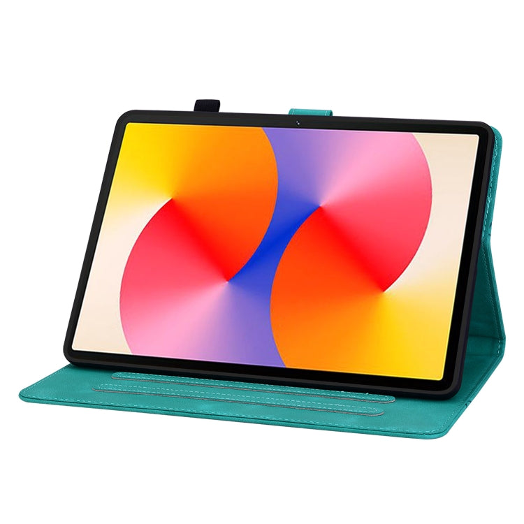 For Huawei MatePad SE 11 2024 Lily Embossed Leather Tablet Case(Green) - Huawei by PMC Jewellery | Online Shopping South Africa | PMC Jewellery | Buy Now Pay Later Mobicred