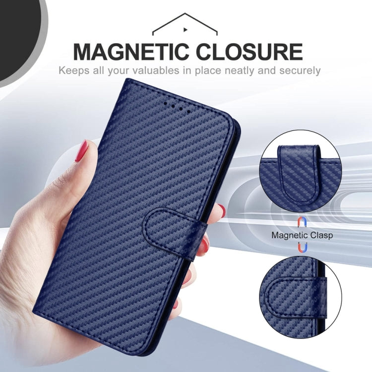 For Huawei Pura 70 Pro / Pura 70 Ultra YX0070 Carbon Fiber Buckle Leather Phone Case with Lanyard(Royal Blue) - Huawei Cases by PMC Jewellery | Online Shopping South Africa | PMC Jewellery | Buy Now Pay Later Mobicred