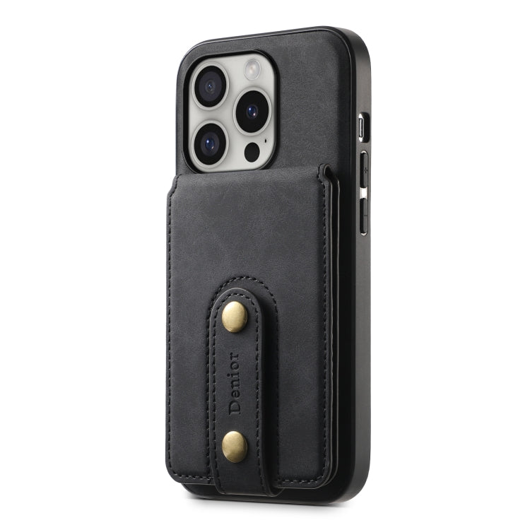 For iPhone 16 Pro Max Denior D14 NK Retro Pattern MagSafe Magnetic Card Holder Leather Phone Case(Black) - iPhone 16 Pro Max Cases by Denior | Online Shopping South Africa | PMC Jewellery | Buy Now Pay Later Mobicred