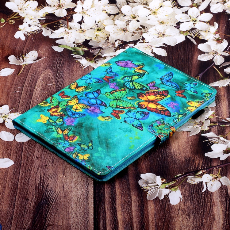 For iPad Pro 11 2024 Coloured Drawing Stitching Smart Leather Tablet Case(Green Butterfly) - iPad Pro 11 2024 Cases by PMC Jewellery | Online Shopping South Africa | PMC Jewellery | Buy Now Pay Later Mobicred