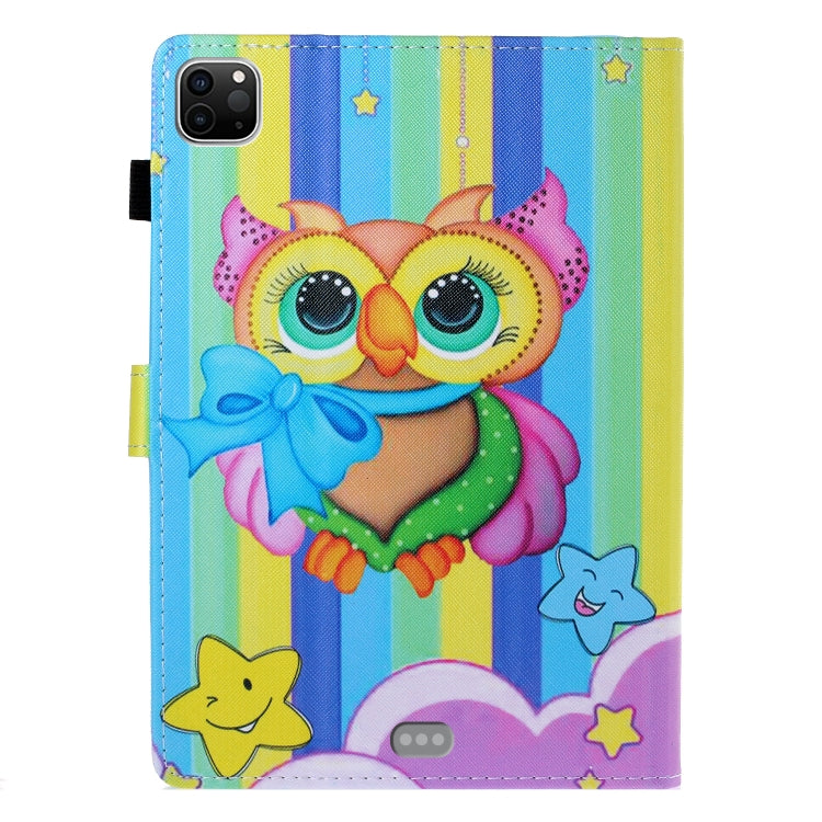 For iPad Pro 11 2024 Coloured Drawing Stitching Smart Leather Tablet Case(Rainbow Owl) - iPad Pro 11 2024 Cases by PMC Jewellery | Online Shopping South Africa | PMC Jewellery | Buy Now Pay Later Mobicred