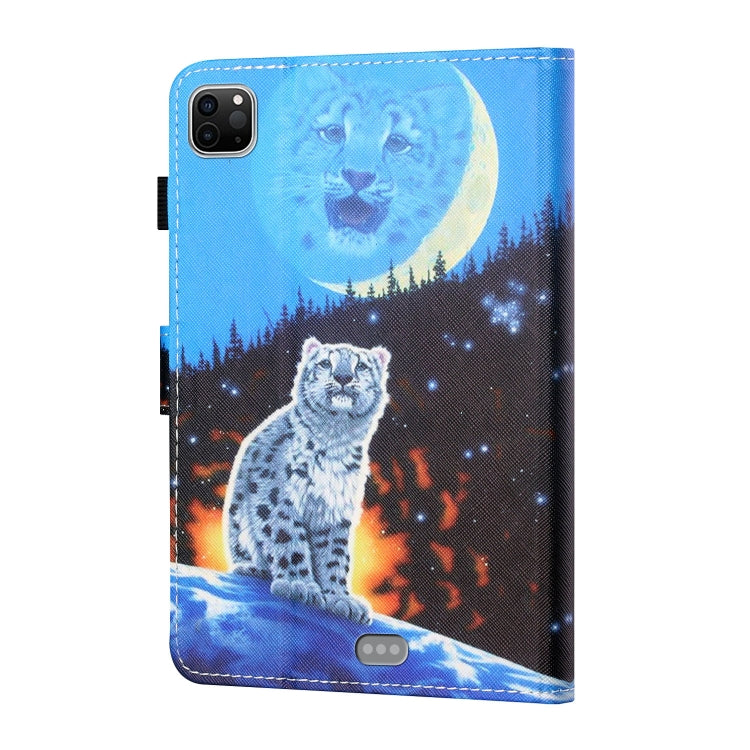 For iPad Pro 11 2024 Coloured Drawing Stitching Smart Leather Tablet Case(Moon Tiger) - iPad Pro 11 2024 Cases by PMC TechLife | Online Shopping South Africa | PMC TechLife | Buy Now Pay Later Mobicred