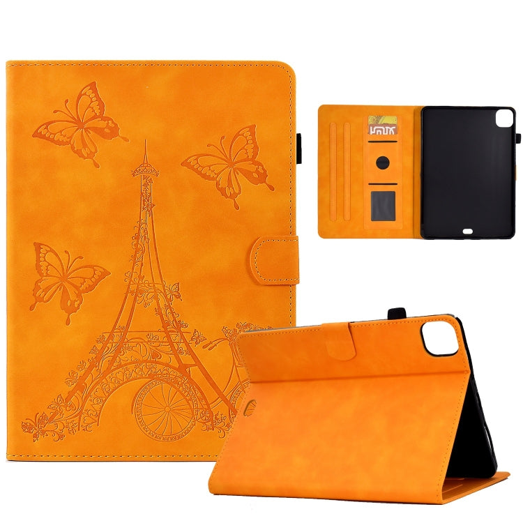 For iPad Pro 11 2024 Tower Embossed Leather Smart Tablet Case(Khaki) - iPad Pro 11 2024 Cases by PMC TechLife | Online Shopping South Africa | PMC TechLife | Buy Now Pay Later Mobicred