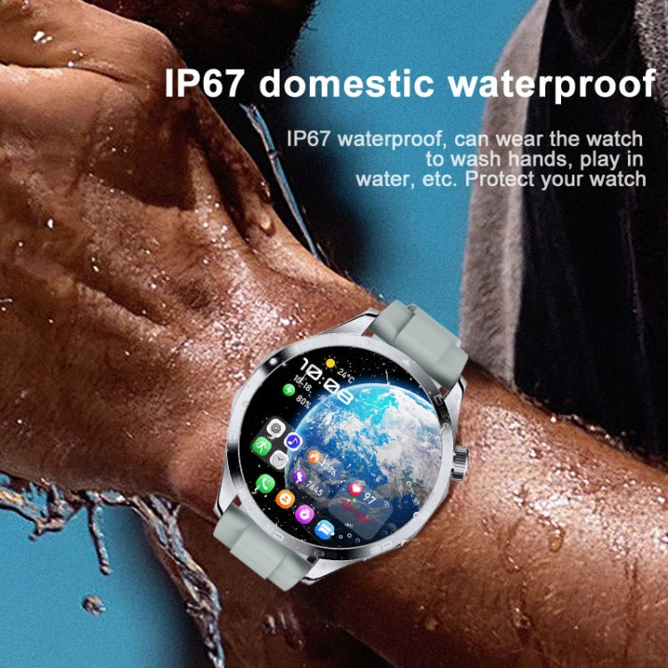 WS-26 1.52 inch IP67 Sport Smart Watch Support Bluetooth Call / Sleep / Blood Oxygen / Heart Rate / Blood Pressure Health Monitor, Leather Strap(Silver) - Smart Watches by PMC Jewellery | Online Shopping South Africa | PMC Jewellery | Buy Now Pay Later Mobicred