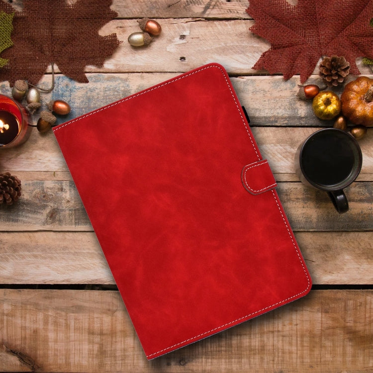 For iPad Pro 11 2024 Cowhide Texture Tablet Leather Smart Case(Red) - iPad Pro 11 2024 Cases by PMC TechLife | Online Shopping South Africa | PMC TechLife | Buy Now Pay Later Mobicred
