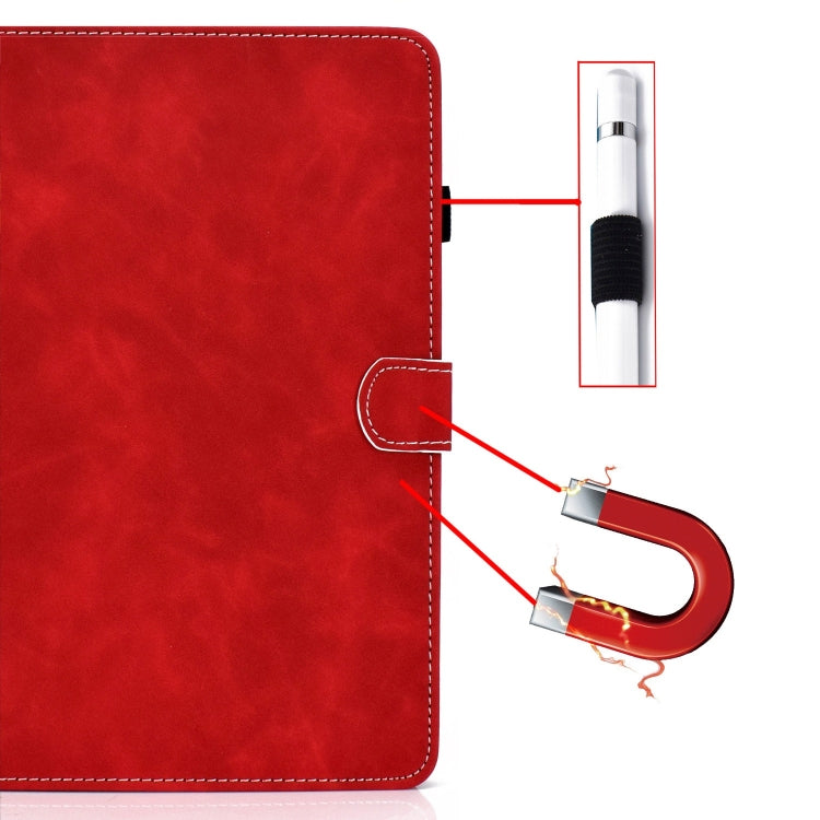 For iPad Pro 11 2024 Cowhide Texture Tablet Leather Smart Case(Red) - iPad Pro 11 2024 Cases by PMC TechLife | Online Shopping South Africa | PMC TechLife | Buy Now Pay Later Mobicred