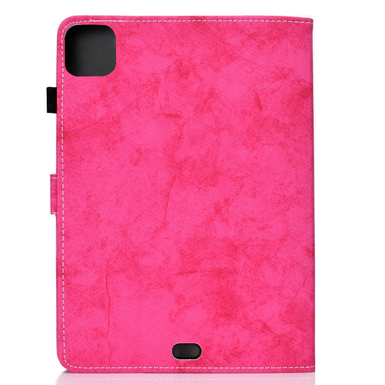 For iPad Pro 11 2024 Marble Style Cloth Texture Smart Leather Tablet Case(Rose Red) - iPad Pro 11 2024 Cases by PMC TechLife | Online Shopping South Africa | PMC TechLife | Buy Now Pay Later Mobicred