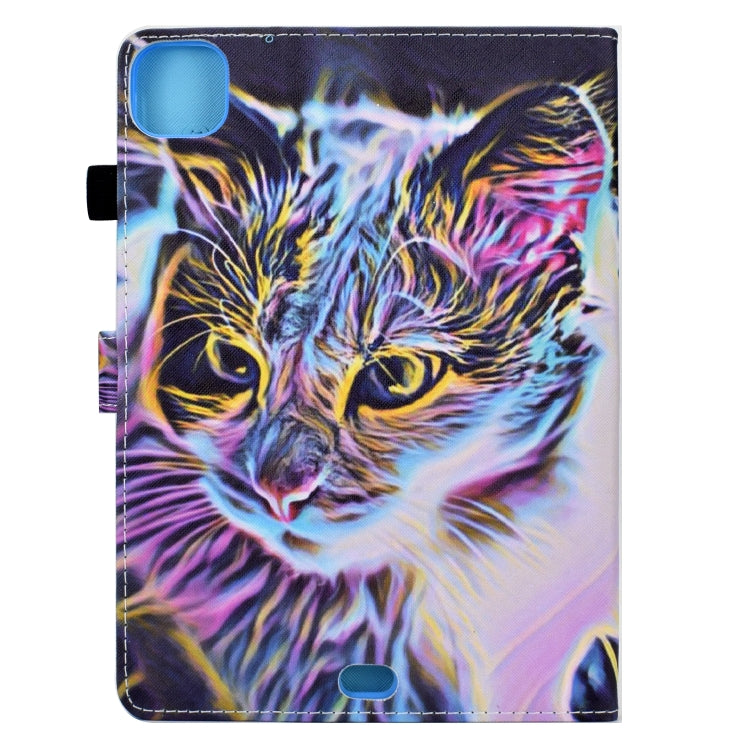 For iPad Pro 11 2024 Colored Drawing Sewing Smart Leather Tablet Case(Colorful Cat) - iPad Pro 11 2024 Cases by PMC Jewellery | Online Shopping South Africa | PMC Jewellery | Buy Now Pay Later Mobicred