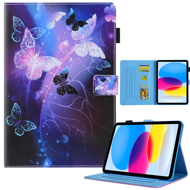 For iPad Pro 11 2024 Colored Drawing Leather Smart Tablet Case(Purple Butterflies) - iPad Pro 11 2024 Cases by PMC TechLife | Online Shopping South Africa | PMC TechLife | Buy Now Pay Later Mobicred
