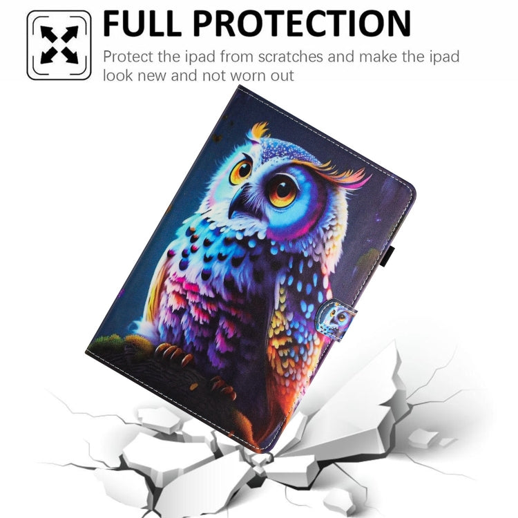 For iPad Pro 11 2024 Painted Litchi Leather Sewing Smart Tablet Case(Colorful Owl) - iPad Pro 11 2024 Cases by PMC Jewellery | Online Shopping South Africa | PMC Jewellery | Buy Now Pay Later Mobicred