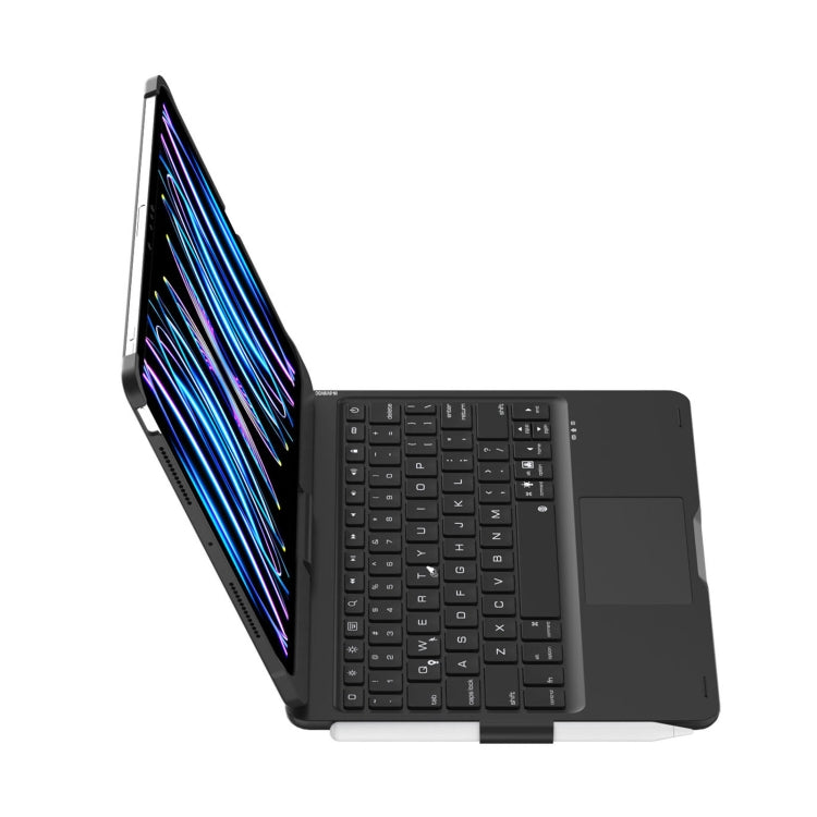 For iPad Pro 11 2024 F11AT 360 Degree Rotating Acrylic Bluetooth Keyboard Leather Case with Backlight(Black) - For iPad Pro by PMC Jewellery | Online Shopping South Africa | PMC Jewellery | Buy Now Pay Later Mobicred