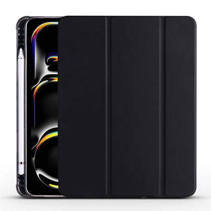 For iPad Pro 13 2024 3-fold TPU Leather Smart Tablet Case with Pen Slot(Black) - iPad Pro 13 2024 Cases by PMC Jewellery | Online Shopping South Africa | PMC Jewellery | Buy Now Pay Later Mobicred