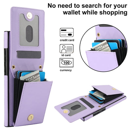 For Samsung Galaxy S24 Ultra 5G YM015 Crossbody Rhombic Card Bag RFID Phone Case(Light Purple) - Galaxy S24 Ultra 5G Cases by PMC Jewellery | Online Shopping South Africa | PMC Jewellery | Buy Now Pay Later Mobicred