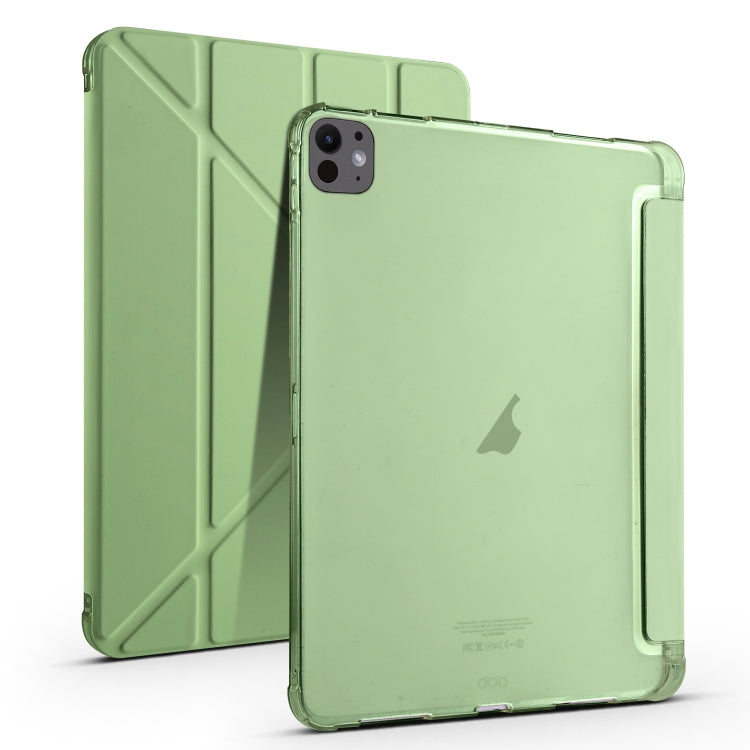 For iPad Pro 13 2024 Multi-folding TPU Leather Smart Tablet Case with Pen Slot(Matcha Green) - iPad Pro 13 2024 Cases by PMC Jewellery | Online Shopping South Africa | PMC Jewellery | Buy Now Pay Later Mobicred