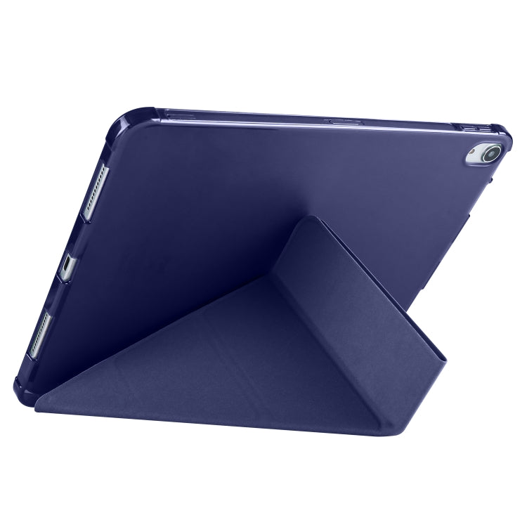 For iPad Air 11 2024 Multi-folding TPU Leather Smart Tablet Case with Pen Slot(Dark Blue) - iPad Air 11 2024 Cases by PMC Jewellery | Online Shopping South Africa | PMC Jewellery | Buy Now Pay Later Mobicred