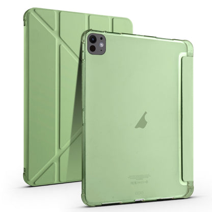 For iPad Pro 11 2024 Multi-folding TPU Leather Smart Tablet Case with Pen Slot(Matcha Green) - iPad Pro 11 2024 Cases by PMC Jewellery | Online Shopping South Africa | PMC Jewellery | Buy Now Pay Later Mobicred