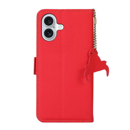 For iPhone 16 Side-Magnetic TJ Genuine Leather RFID Phone Case(Red) - iPhone 16 Cases by PMC Jewellery | Online Shopping South Africa | PMC Jewellery | Buy Now Pay Later Mobicred