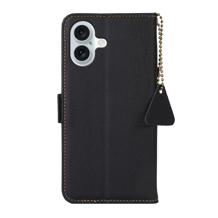 For iPhone 16 Plus Side-Magnetic TJ Genuine Leather RFID Phone Case(Black) - iPhone 16 Plus Cases by PMC Jewellery | Online Shopping South Africa | PMC Jewellery | Buy Now Pay Later Mobicred