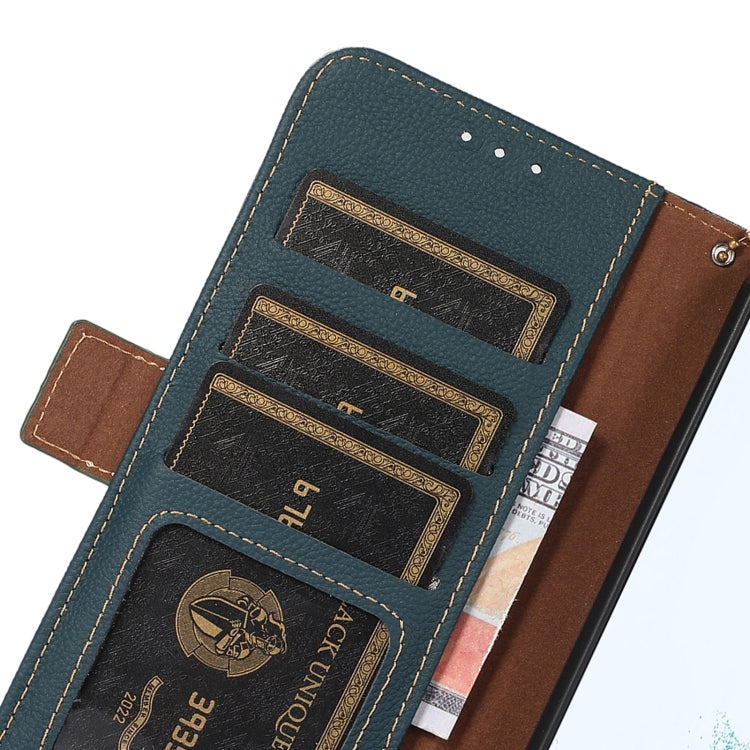 For iPhone 16 Plus Side-Magnetic TJ Genuine Leather RFID Phone Case(Green) - iPhone 16 Plus Cases by PMC TechLife | Online Shopping South Africa | PMC TechLife | Buy Now Pay Later Mobicred