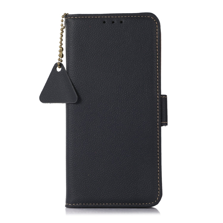 For iPhone 16e Side-Magnetic TJ Genuine Leather RFID Phone Case(Blue) - iPhone 16e Cases by PMC TechLife | Online Shopping South Africa | PMC TechLife | Buy Now Pay Later Mobicred
