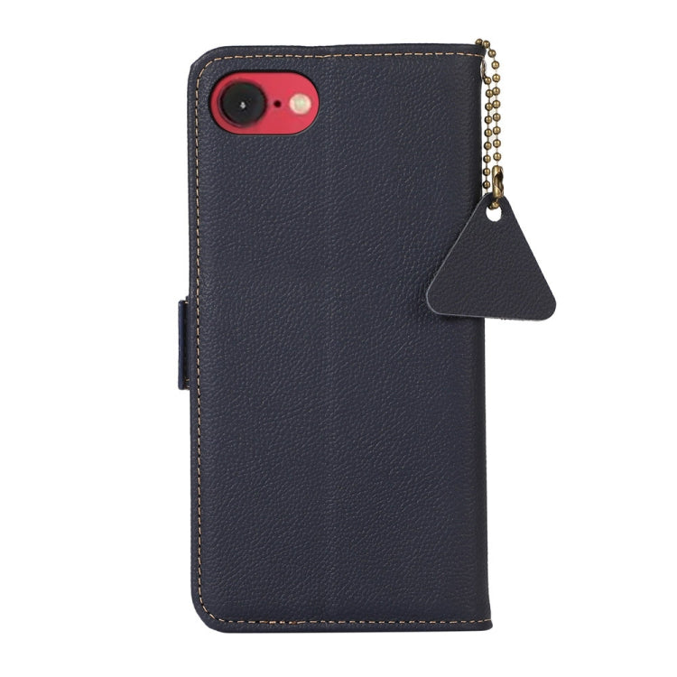 For iPhone 16e Side-Magnetic TJ Genuine Leather RFID Phone Case(Blue) - iPhone 16e Cases by PMC TechLife | Online Shopping South Africa | PMC TechLife | Buy Now Pay Later Mobicred