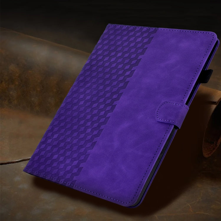 For iPad Pro 11 2024 Rhombus Embossed Leather Tablet Case(Purple) - iPad Pro 11 2024 Cases by PMC TechLife | Online Shopping South Africa | PMC TechLife | Buy Now Pay Later Mobicred