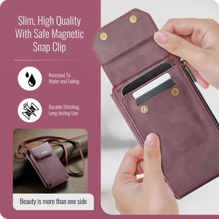 CaseMe Me40 Vertical Multifunctional Shoulder Crossbody Phone Bag(Red) - free shipping - PMC Jewellery - Order now!