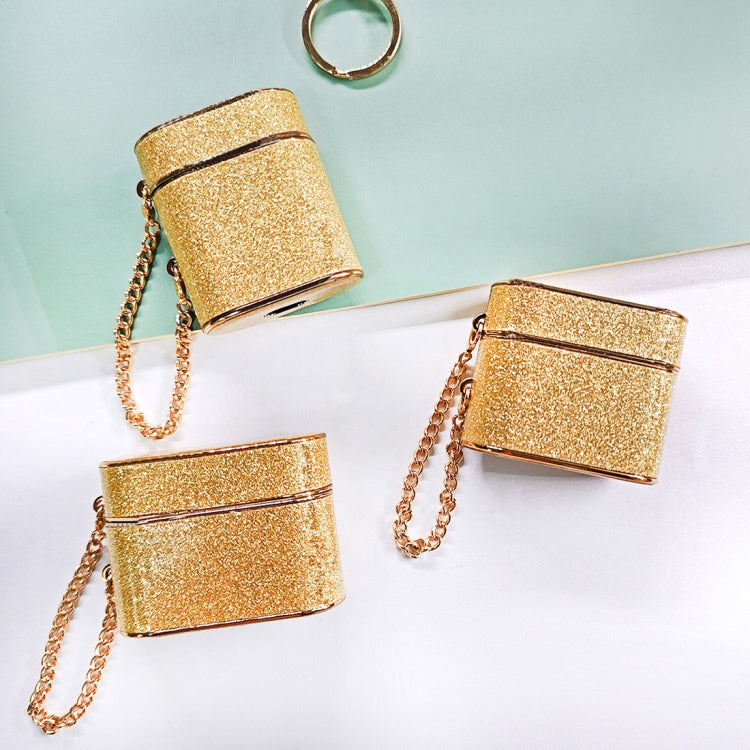 For AirPods Pro 2 Cylindrical Glitter Leather Texture Bluetooth Earphone Protective Case(Gold) - For AirPods Pro 2 by PMC Jewellery | Online Shopping South Africa | PMC Jewellery | Buy Now Pay Later Mobicred