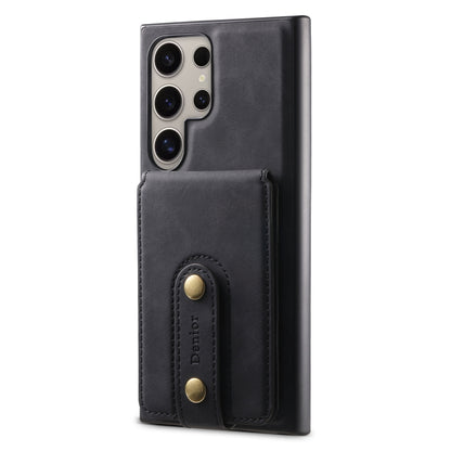 For Samsung Galaxy S24 Ultra 5G Denior D14 NK Retro Pattern MagSafe Magnetic Card Holder Leather Phone Case(Black) - Galaxy S24 Ultra 5G Cases by Denior | Online Shopping South Africa | PMC Jewellery | Buy Now Pay Later Mobicred