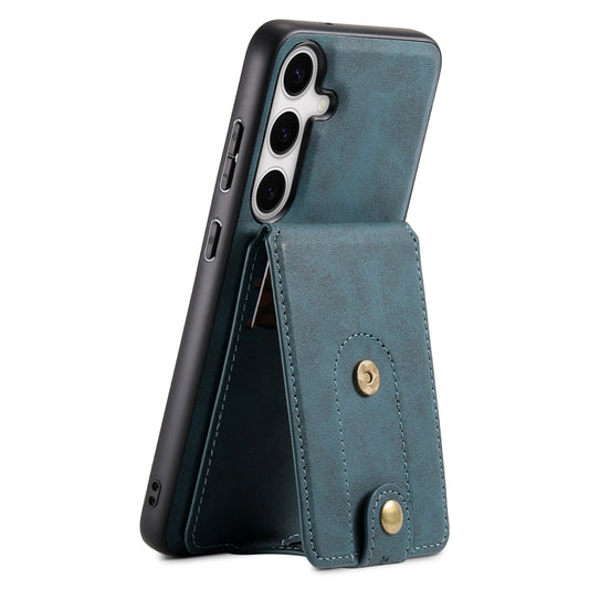 For Samsung Galaxy S24+ 5G Denior D14 NK Retro Pattern MagSafe Magnetic Card Holder Leather Phone Case(Blue) - Galaxy S24+ 5G Cases by Denior | Online Shopping South Africa | PMC Jewellery | Buy Now Pay Later Mobicred