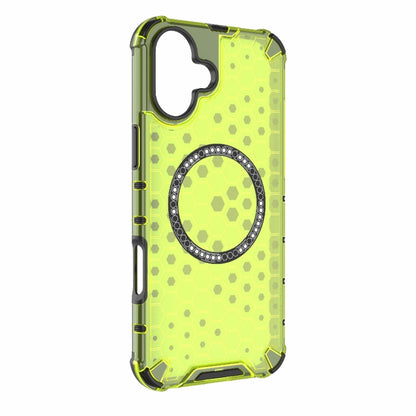 For iPhone 16 Plus Honeycomb Magnetic Ring Shockproof Phone Case(Green) - iPhone 16 Plus Cases by PMC Jewellery | Online Shopping South Africa | PMC Jewellery | Buy Now Pay Later Mobicred