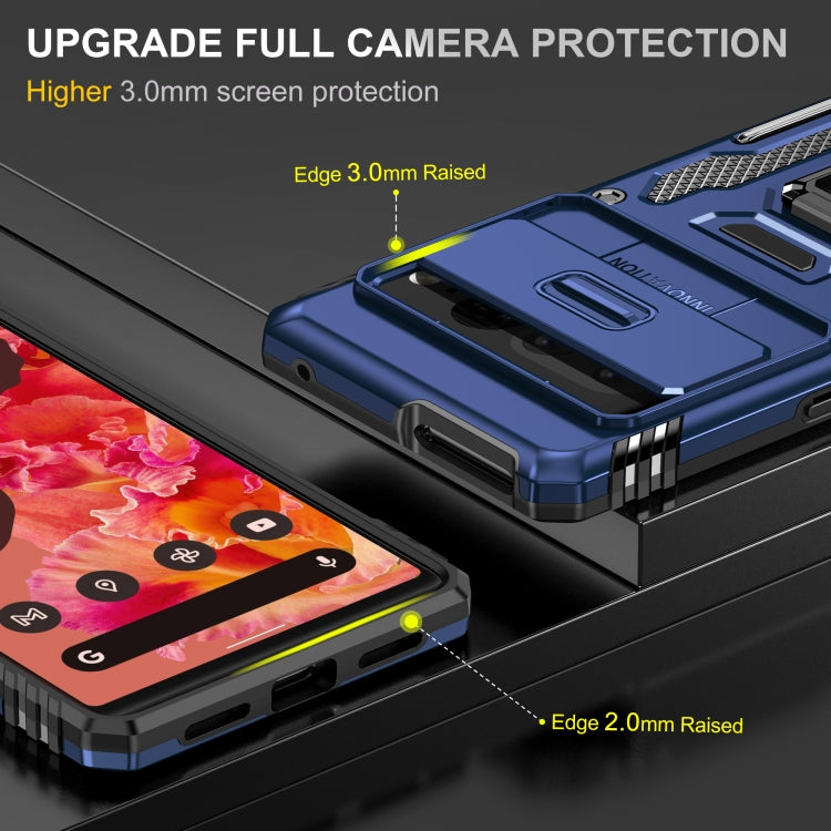 For Google Pixel 9 Pro XL 6.8 Armor PC + TPU Camera Shield Phone Case(Navy Blue) - Google Cases by PMC TechLife | Online Shopping South Africa | PMC TechLife | Buy Now Pay Later Mobicred