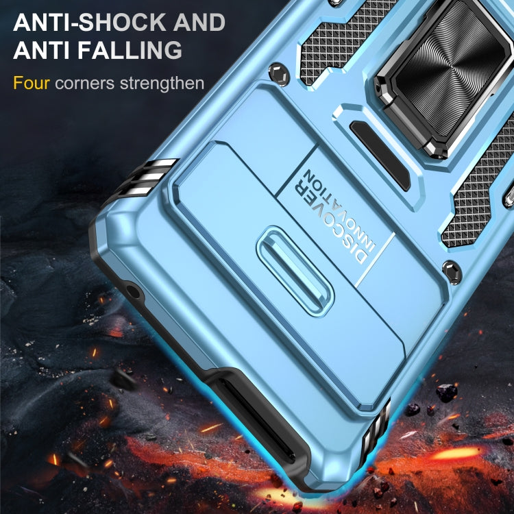 For Google Pixel 9 Pro XL 6.8 Armor PC + TPU Camera Shield Phone Case(Light Blue) - Google Cases by PMC Jewellery | Online Shopping South Africa | PMC Jewellery | Buy Now Pay Later Mobicred