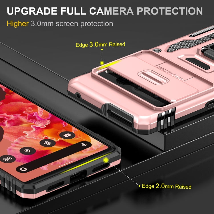 For Google Pixel 9 Pro XL 6.8 Armor PC + TPU Camera Shield Phone Case(Rose Gold) - Google Cases by PMC Jewellery | Online Shopping South Africa | PMC Jewellery | Buy Now Pay Later Mobicred