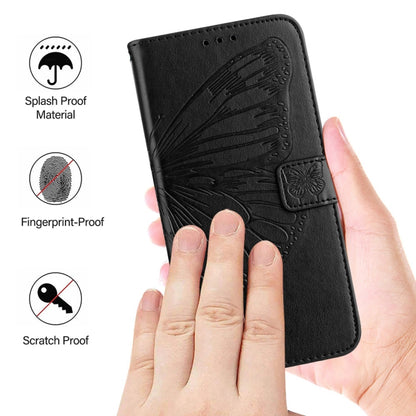 For Tecno Spark Go 2024 / Spark 20C Embossed Butterfly Leather Phone Case(Black) - Tecno Cases by PMC Jewellery | Online Shopping South Africa | PMC Jewellery | Buy Now Pay Later Mobicred