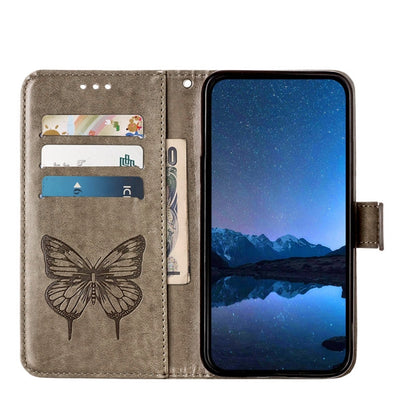 For Tecno Spark Go 2024 / Spark 20C Embossed Butterfly Leather Phone Case(Grey) - Tecno Cases by PMC Jewellery | Online Shopping South Africa | PMC Jewellery | Buy Now Pay Later Mobicred